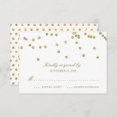 Elegante White and Gold Confetti Polka-Dots UAWG RSVP Karte (Vorne/Hinten)