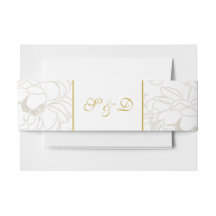 Elegante White and Gold Monogram Wedding