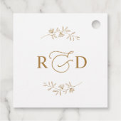 Elegante White and Gold Monogram Wedding Vielen Da Geschenkanhänger (Rückseite)