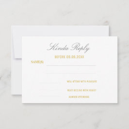 Elegante White and Gold - Reaktion am Geburtstag RSVP Karte