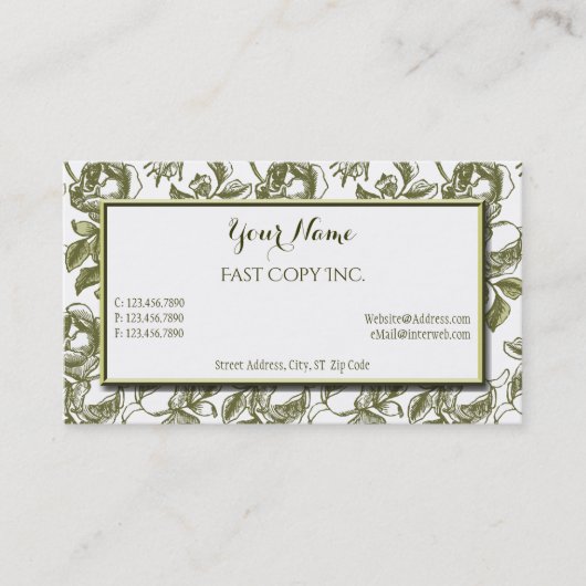 Elegante White and Gold Rose Custom Business Cards Visitenkarte (Vorderseite)