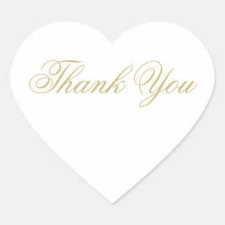 Elegante White and Gold Wedding Vielen Dank Herz-Aufkleber