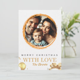 Elegante White and Gold Weihnachtskarte mit Liebe Einladung