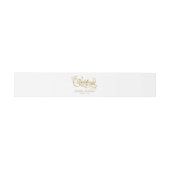 Elegante White and Imitats Gold Calligraphy Weddin Einladungsbanderole (Flach)