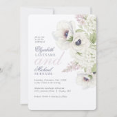 Elegante White Anemone Bloral Wedding Einladung (Vorderseite)