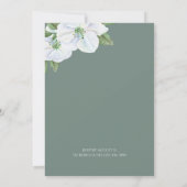 Elegante White Apple Blossom Hochzeit Einladung (Rückseite)