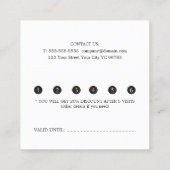 Elegante White Beauty Salon Treuekarte (Rückseite)