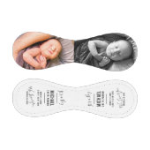 Elegante White Birth Ankündigung 2 Fotos Name Baseball (Paneele)