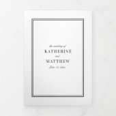 Elegante White & Black All-In-One-Hochzeit Dreifach Gefaltete Einladung (Cover)
