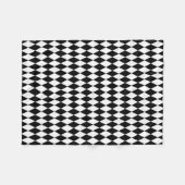 Elegante White Black Harlequin Geometrische Rhombu Fleecedecke (Vorderseite (Horizontal))