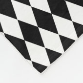 Elegante White Black Harlequin Geometrische Rhombu Fleecedecke (Ecke)