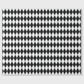Elegante White Black Harlequin Geometrische Rhombu Geschenkpapier (Flach)