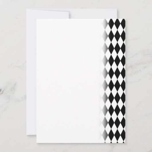 Elegante White Black Harlequin Geometrische Rhombu Save The Date (Vorderseite)