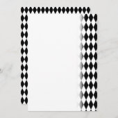 Elegante White Black Harlequin Geometrische Rhombu Save The Date (Vorne/Hinten)