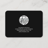 Elegante White Black Script Logo-Kunde Vielen Dank Visitenkarte (Rückseite)