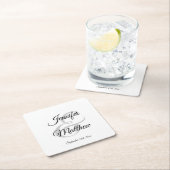 Elegante White Black Wedding-Geschenke - Monogram Rechteckiger Pappuntersetzer (Vor Ort)