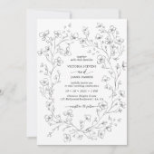 Elegante White Blossom Blume Hochzeit Einladung (Vorderseite)