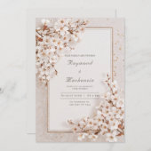 Elegante White Blossom Blumenhochzeit Einladung (Vorne/Hinten)