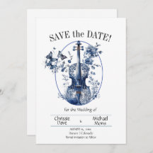Elegante White & Blue Violin Hochzeit