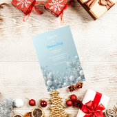 Elegante White & Blue Weihnachten Party Einladung