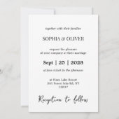 Elegante White Blume and Mushroom Wreath Wedding Einladung (Rückseite)