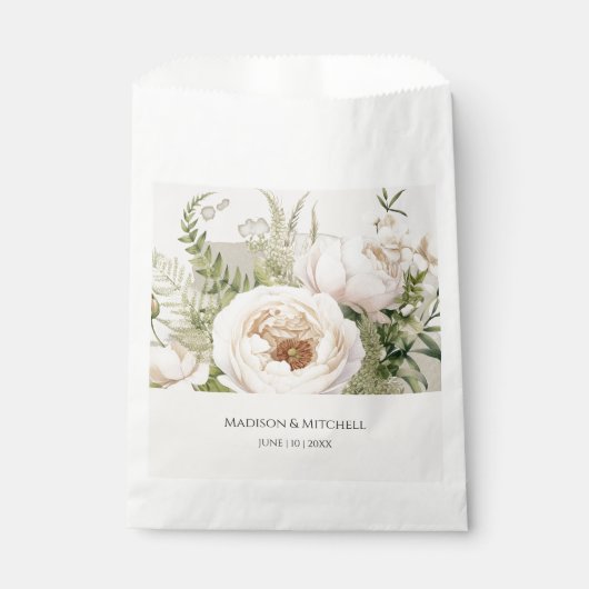 Elegante White Blume Bouquet Geschenktütchen (Vorderseite)