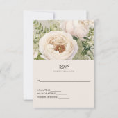 Elegante White Blume Bouquet RSVP Karte (Vorderseite)