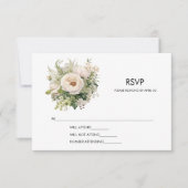 Elegante White Blume Bouquet RSVP Karte (Vorderseite)