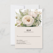 Elegante White Blume Bouquet RSVP Karte (Vorderseite)