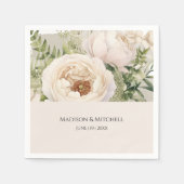 Elegante White Blume Bouquet Serviette (Vorderseite)