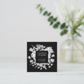 Elegante White Blume Bouquet | Visitenkarte (Stehend Vorderseite)