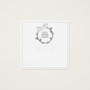 Elegante White Blume Earring Juwelry Display Card