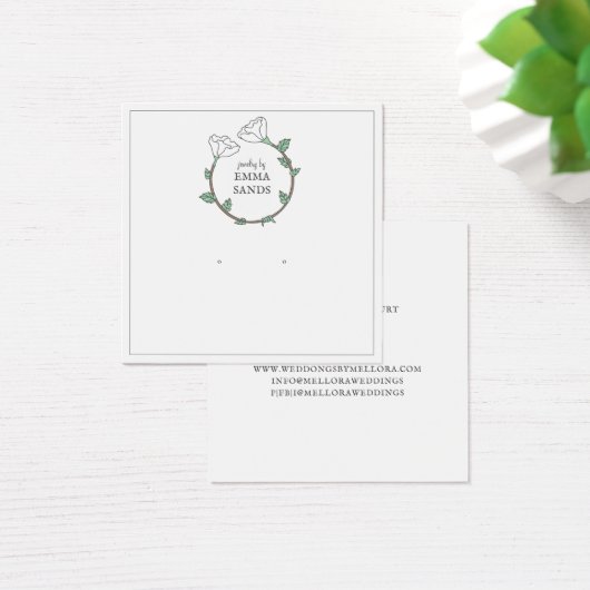 Elegante White Blume Earring Juwelry Display Card (Schreibtisch)