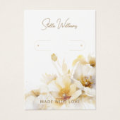 Elegante White Blume Hoop Earring Display Card (Vorderseite)