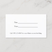 Elegante White Bokeh Terminierungskarte Terminkarte (Rückseite)