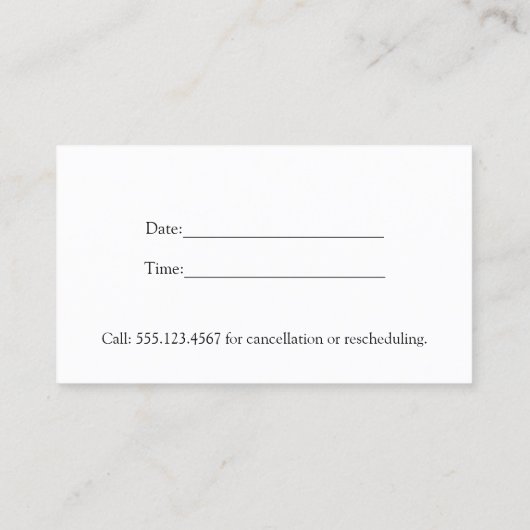 Elegante White Bokeh Terminierungskarte Terminkarte (Rückseite)