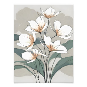 Elegante White Bouquet auf Gray Fotodruck
