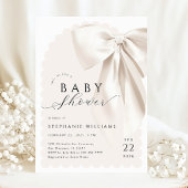 Elegante White Bow Baby Shower Einladung
