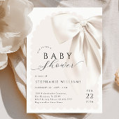 Elegante White Bow Baby Shower Einladung