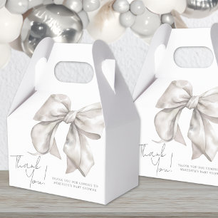 Elegante White Bow Baby Shower Geschenkschachtel