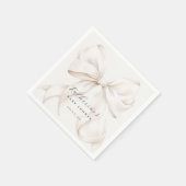 Elegante White Bow Baby Shower Serviette (Ecke)