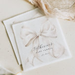 Elegante White Bow Baby Shower Serviette<br><div class="desc">Einfache,  weiße Servietten für Babyduschen.</div>