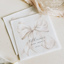 Elegante White Bow Baby Shower Serviette