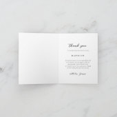 Elegante White Bow-Taufe Dankeskarte (Innenseite)