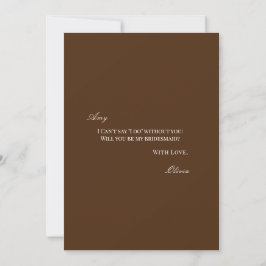 Elegante White & Brown Bridesmaid-Vorschlagskarte Save The Date