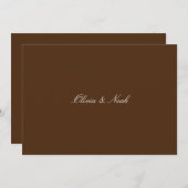 Elegante White & Brown Probe Dinner Card Dankeskarte (Vorne/Hinten)