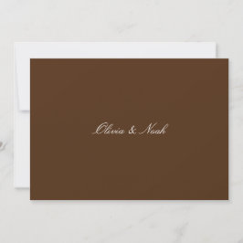 Elegante White & Brown Probe Dinner Card Dankeskarte