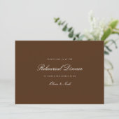 Elegante White & Brown Probe Dinner Card Dankeskarte (Stehend Vorderseite)