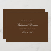 Elegante White & Brown Probe Dinner Card Dankeskarte (Vorne/Hinten)