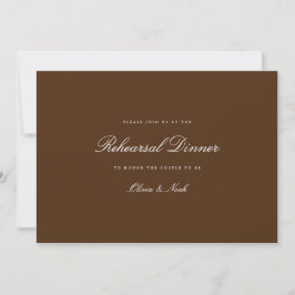 Elegante White & Brown Probe Dinner Card Dankeskarte